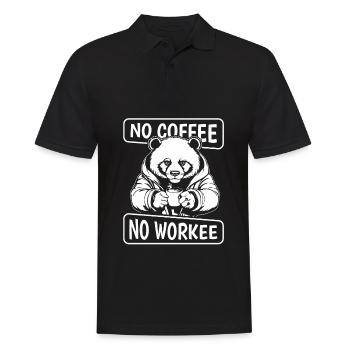Coffee Cafe Panda Bear No Coffee No Workee - Men's Polo Shirt - black - Front - Kai (181cm)