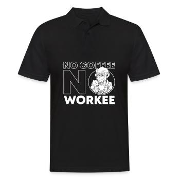 Coffee Cafe Monkey No Coffee No Workee - Men's Polo Shirt - black - Front - Kai (181cm)