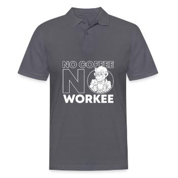 Kaffee Cafe Affe No Coffee No Workee - Männer Poloshirt - Anthrazit - Vorne - Nico (186cm)