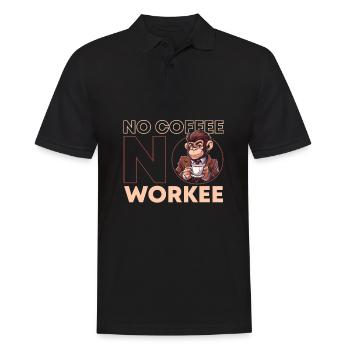 Coffee Cafe Monkey No Coffee No Workee - Men's Polo Shirt - black - Front - Kai (181cm)