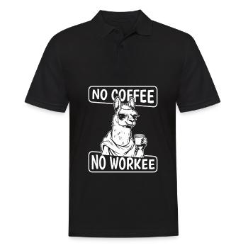 Kaffee Cafe Lama No Coffee No Workee - Men's Polo Shirt - black - Front - Kai (181cm)