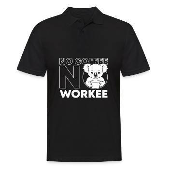 Coffee Cafe Koala Bear No Coffee No Workee - Men's Polo Shirt - black - Front - Kai (181cm)