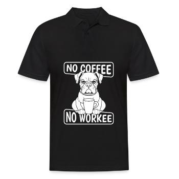 Coffee Cafe Boxer Dog No Coffee No Workee - Men's Polo Shirt - black - Front - Kai (181cm)