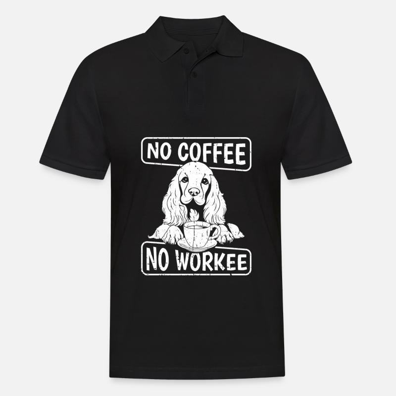 Kaffee Cafe Cocker Spaniel Hund - Männer Poloshirt - Schwarz
