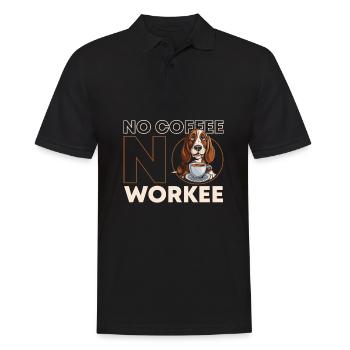 Coffee Cafe Bassett Dog No Coffee No Workee - Men's Polo Shirt - black - Front - Kai (181cm)