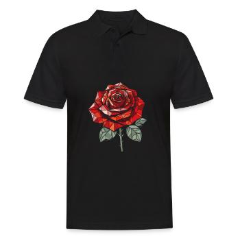 Rote Rose Goth Cool - Männer Poloshirt - Schwarz - Vorne - Kai (181cm)