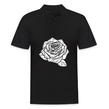 Rote Rose Goth - Männer Poloshirt - Schwarz - Vorne - Kai (181cm)