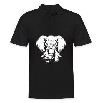 Elephant Angry - Men's Polo Shirt - black - Front - Kai (181cm)