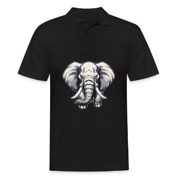 Éléphant - Polo Homme - noir - Devant - Kai (181cm)
