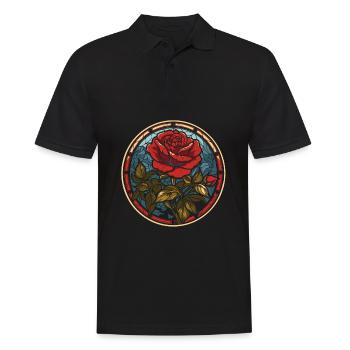 Rose rouge Goth - Polo Homme - noir - Devant - Kai (181cm)
