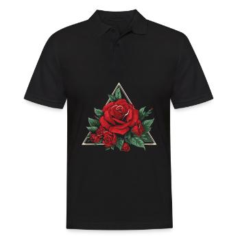 Rose rouge gothique - Polo Homme - noir - Devant - Kai (181cm)