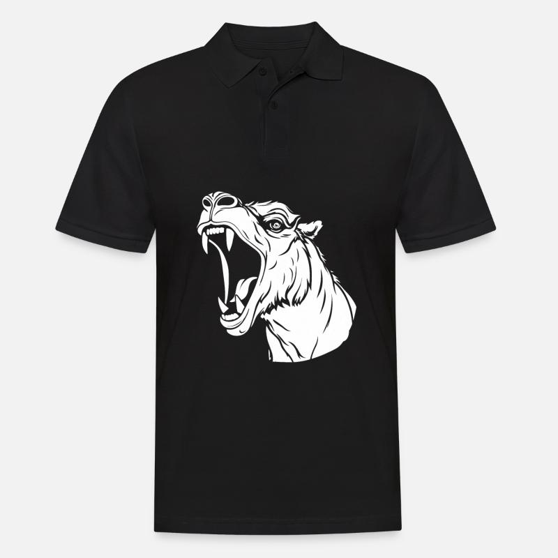 Kamel Gesicht - Männer Poloshirt - Schwarz