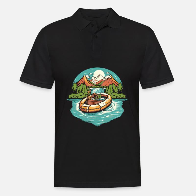 Rafting - Männer Poloshirt - Schwarz
