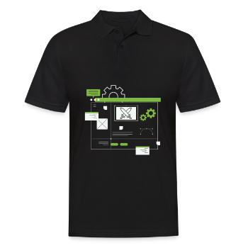 Développeur, Codeur, Programmeur - Polo Homme - noir - Devant - Kai (181cm)