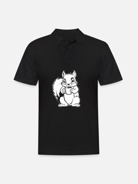 Eichhörnchen Kaffee - Männer Poloshirt - Schwarz