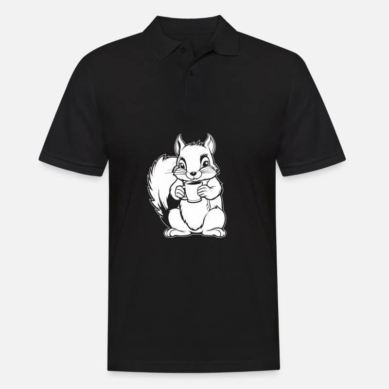 Eichhörnchen Kaffee - Männer Poloshirt - Schwarz