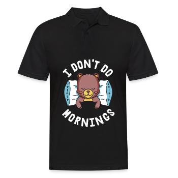 Bear Brown Bear Funny I Don't Do Mornings - Men's Polo Shirt - black - Front - Kai (181cm)