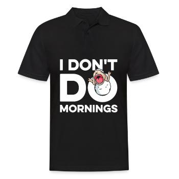 Sheep Funny I Don't Do Mornings - Men's Polo Shirt - black - Front - Kai (181cm)