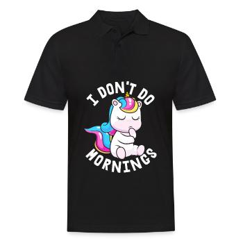 Licorne Licorne Drôle Je Ne Fais Pas De Matins - Polo Homme - noir - Devant - Kai (181cm)