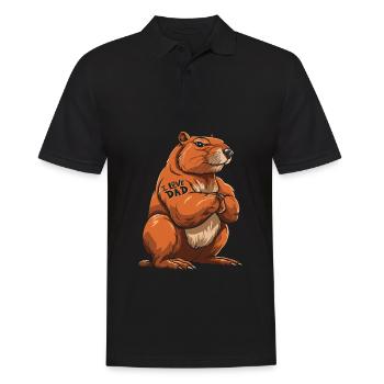 Capybara Wasserschwein J’aime papa - Polo Homme - noir - Devant - Kai (181cm)