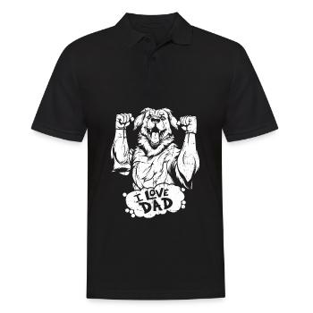 Australian Shepherd I Love Dad - Männer Poloshirt - Schwarz - Vorne - Kai (181cm)