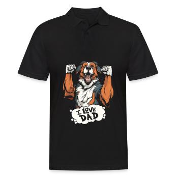 Australian Shepherd I Love Dad - Männer Poloshirt - Schwarz - Vorne - Kai (181cm)