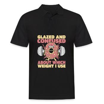 Donut Fitness Funny Donut Gym - Men's Polo Shirt - black - Front - Kai (181cm)
