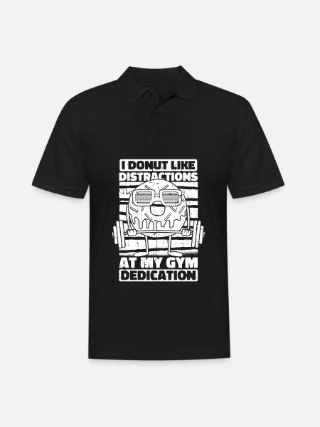 Donut Fitness Funny Donut Gym - Poloskjorte for menn - svart