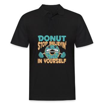 Donut Fitness Funny Donut Gym - Polo Homme - noir - Devant - Kai (181cm)