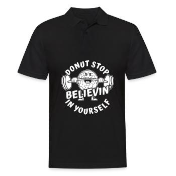 Donut Fitness Funny Donut Gym - Polo Homme - noir - Devant - Kai (181cm)