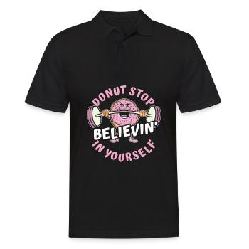 Donut Fitness Funny Donut Gym - Polo Homme - noir - Devant - Kai (181cm)