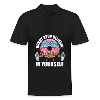 Donut Fitness Funny Donut Gym - Polo Homme - noir - Devant - Kai (181cm)