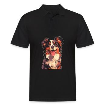 Australian Shepherd - Men's Polo Shirt - black - Front - Kai (181cm)