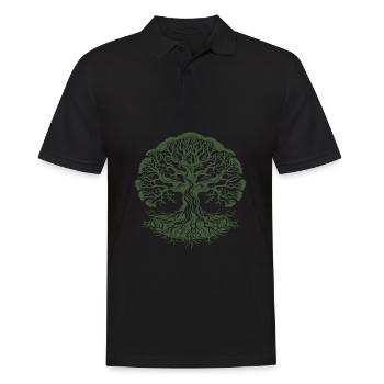 Baum - Männer Poloshirt - Schwarz - Vorne - Kai (181cm)