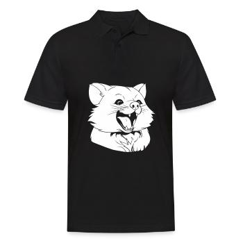 Panda roux souriant - Polo Homme - noir - Devant - Kai (181cm)