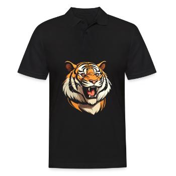 Tigre souriant - Polo Homme - noir - Devant - Kai (181cm)