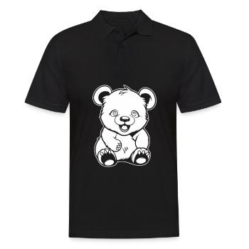Big Panda Panda Bear Smiling - Men's Polo Shirt - black - Front - Kai (181cm)