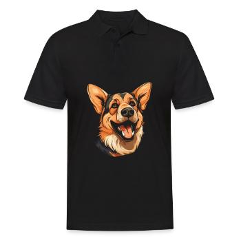 Berger Allemand Souriant - Polo Homme - noir - Devant - Kai (181cm)