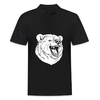 Bear Brown Bear Smiling - Men's Polo Shirt - black - Front - Kai (181cm)