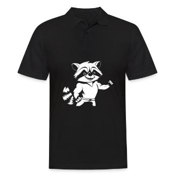 Fitness Raton laveur - Polo Homme - noir - Devant - Kai (181cm)