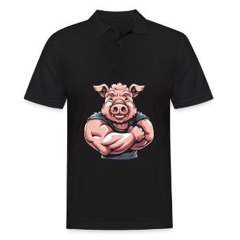Cochon de fitness - Polo Homme - noir - Devant - Kai (181cm)