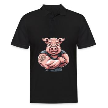 Cochon Cochon Fermier Maman J’Aime Maman - Polo Homme - noir - Devant - Kai (181cm)