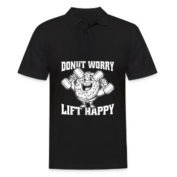 Donut Fitness Funny Donut Gym - Men's Polo Shirt - black - Front - Kai (181cm)