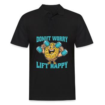 Donut Fitness Funny Donut Gym - Polo Homme - noir - Devant - Kai (181cm)