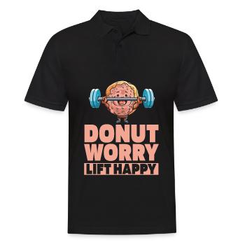 Donut Fitness Funny Donut Gym - Polo Homme - noir - Devant - Kai (181cm)