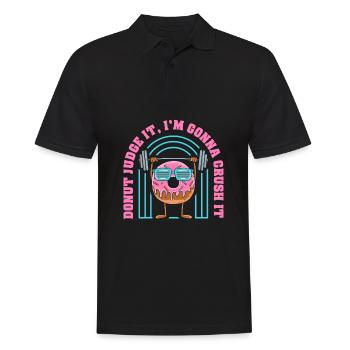 Donut Fitness Funny Donut Gym - Men's Polo Shirt - black - Front - Kai (181cm)