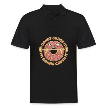 Donut Fitness Funny Donut Gym - Polo Homme - noir - Devant - Kai (181cm)