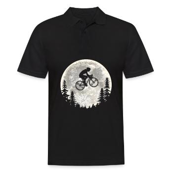 Mountain Bike Mountain Biker Mtb Moon - Men's Polo Shirt - black - Front - Kai (181cm)