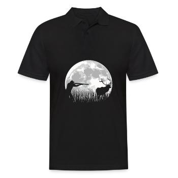 Jagen Jäger Jagd Mond - Männer Poloshirt - Schwarz - Vorne - Kai (181cm)