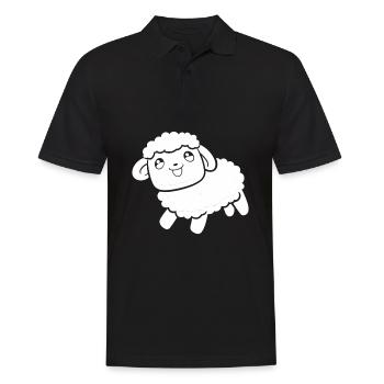 Schaf Kawaii - Männer Poloshirt - Schwarz - Vorne - Kai (181cm)